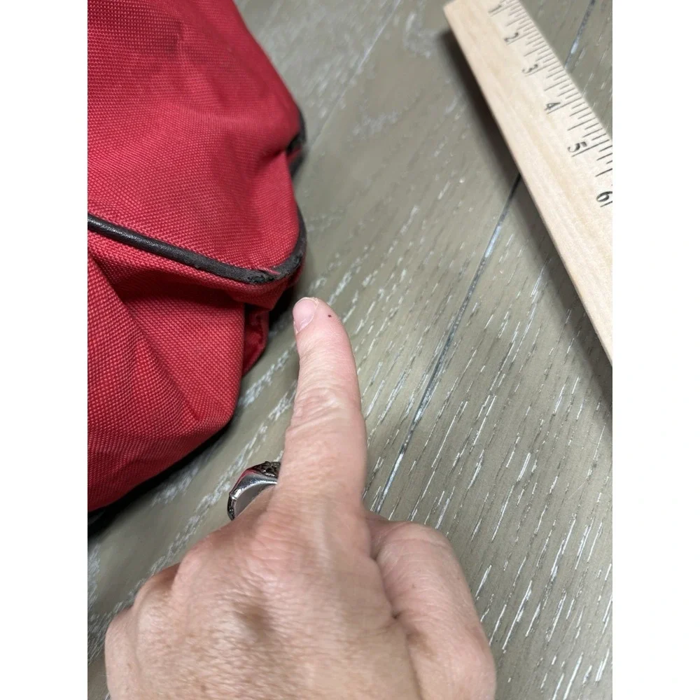 Vintage Tommy Hilfiger Red Tote‎ Duffle Bag houndstooth Straps 90s Fashion